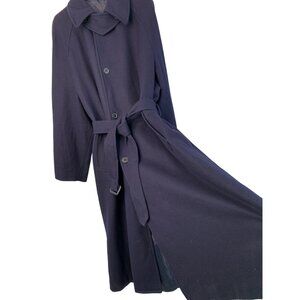 Vintage Y2K Vincenzo D'Italia Wool Trench Coat Men's 44 L Navy 7520 Winter